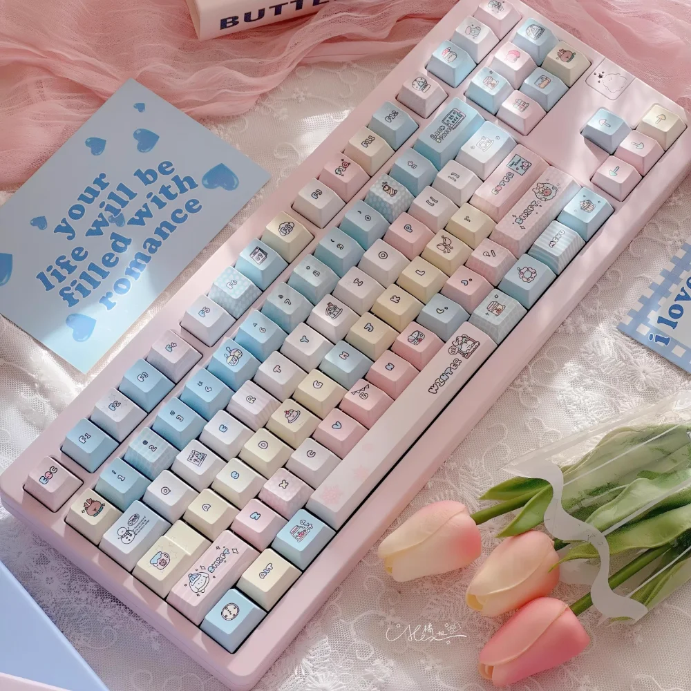 Winter Keycap 145 Key Cherry /FOA Cute Personality Keycap PBT Is Suitable for 61/64/87/104/108 GMK67 Mechanical Keyboard