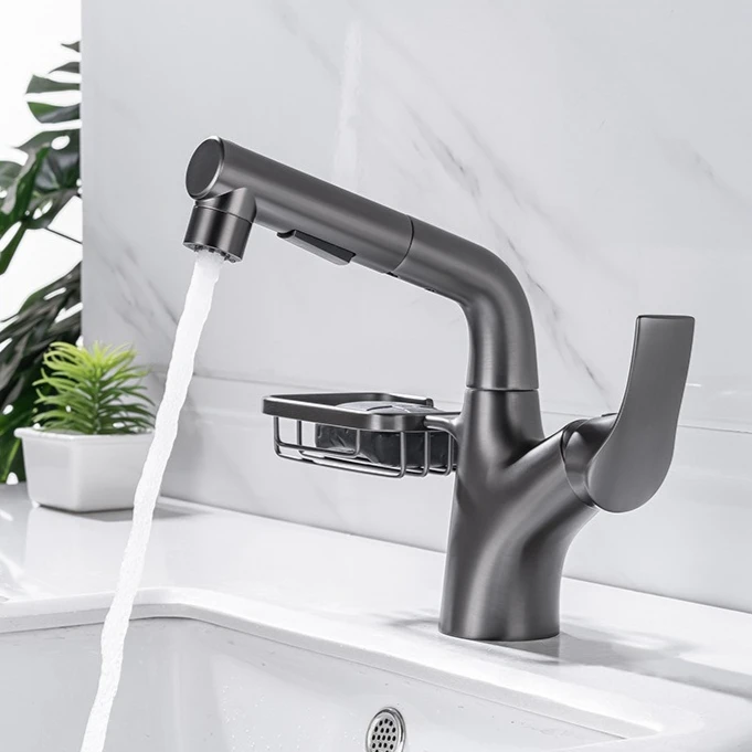 

Латунные смесители для раковины Смеситель для горячей и холодной воды Многофункциональные выдвижные смесители для ванной комнаты Универсальный вращающийся на палубе