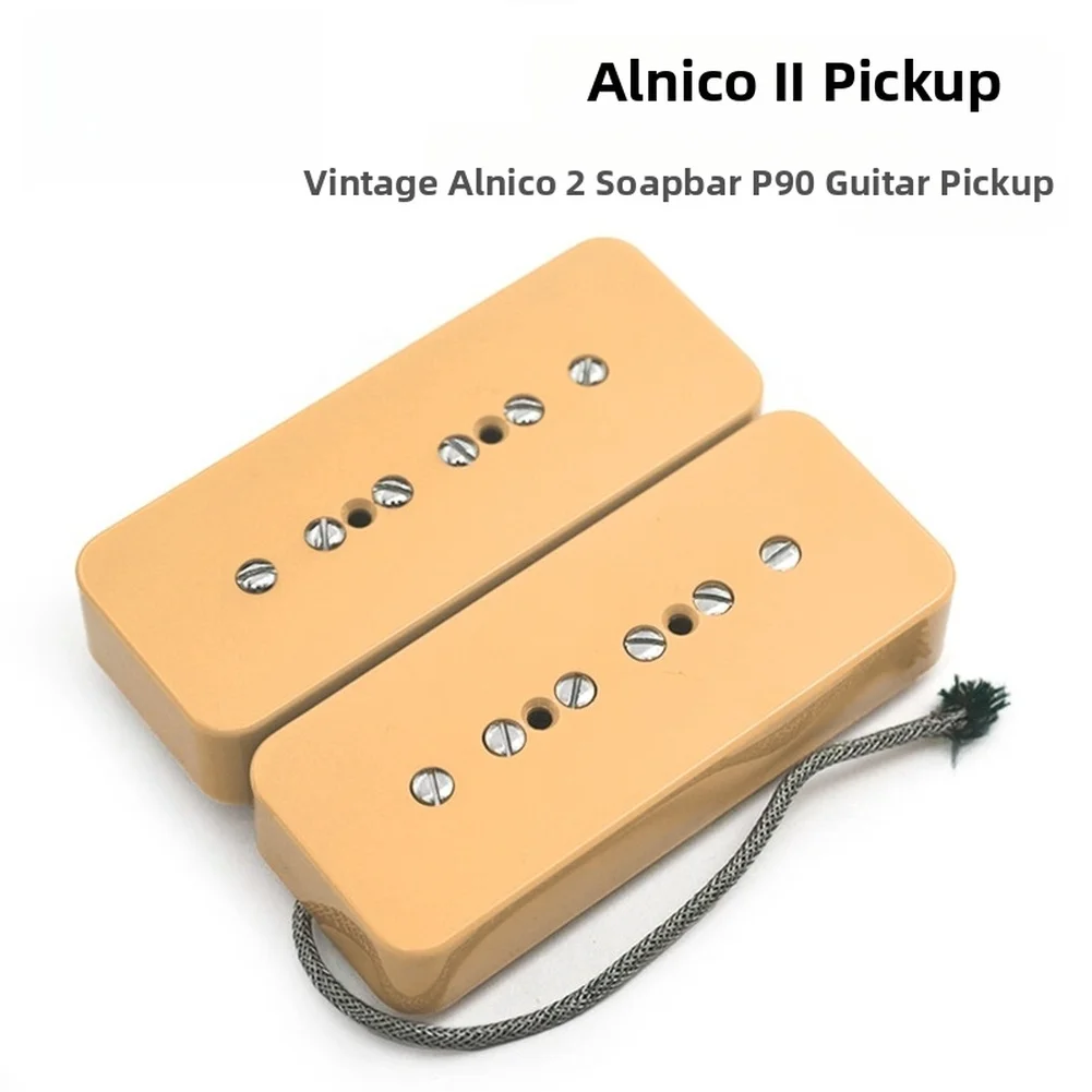 Alnico 2 P90 Soapbar Pickup Single Coil Guitar Bridge Neck Pickup BlackWhite For Electric-Guitar Bridge Neck
