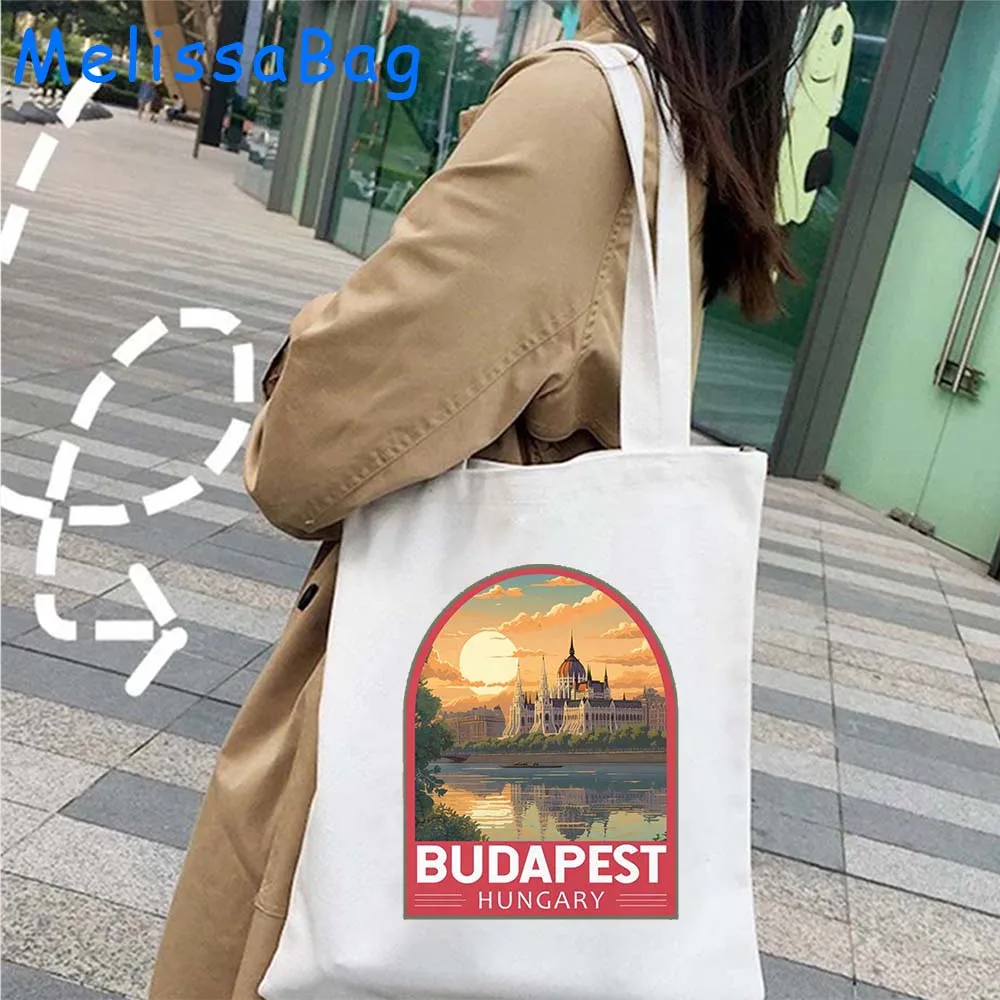 Seoul Budapest Amalfi alupon Ibiza milano italia svizzera Rio De Janeiro Seville paris Vienna Emblem Tote Bag Eco Handbag