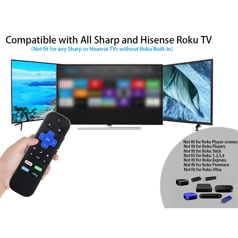 التحكم عن بعد استخدام ل شارب ، هيسنس ، جميع النماذج ، روكو المسلسل التلفزيوني ، فك التشفير تحكم ، استبدال استخدام مباشرة ، 1 زوج