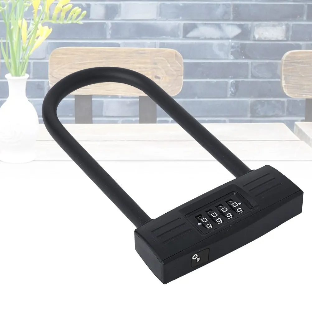 

Heavy Duty Zinc Alloy 4 Number Combination U Shaped Bike Lock Keyless Security Lock for Bicycle Moped Motorbike Gate Container