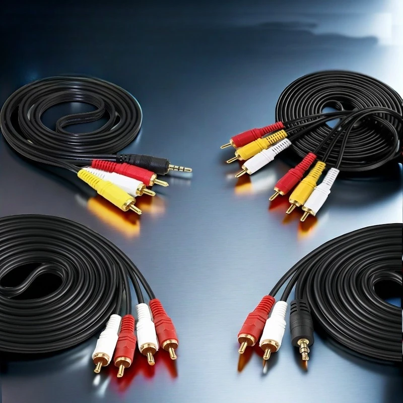 2PCS 3.5mm Audio Cable 3.5 to Dual RCA 1‑to‑2 AV Cable 1‑to‑3 3RCA Audio Video Cord for Speaker TV DVD Player