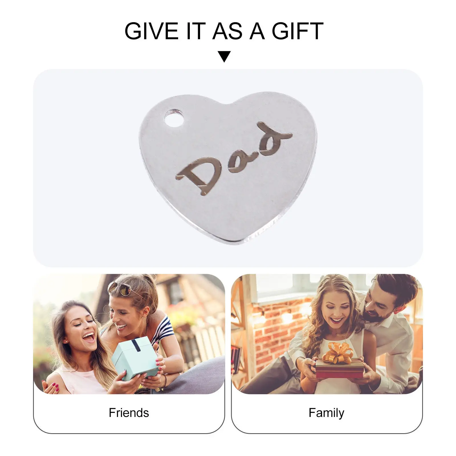 

10 шт. подвесок-сердечек из нержавеющей стали для изготовления украшений, DIY-аксессуары для ожерелий, браслетов, брелоков, металлические шармы