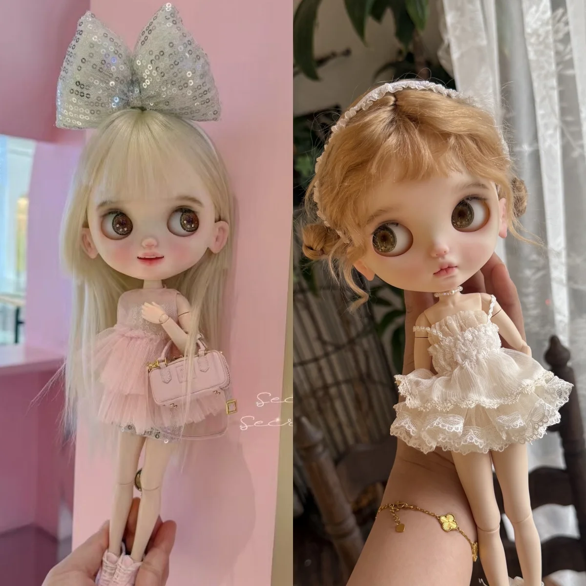 

Аксессуар для кукольной одежды Blyth OB24, розовая шифоновая юбка и белая кружевная юбка, подходит для женской экшн-фигурки, игрушки «сделай сам» для подарка