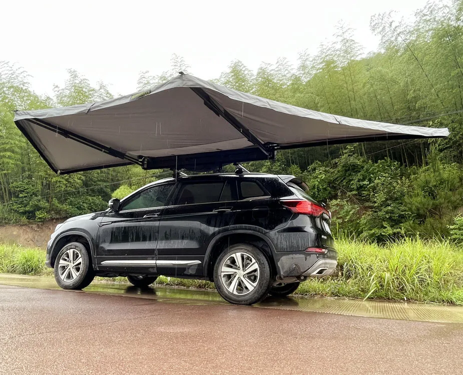 2.5M Car Awning,4x4 Outdoor Camping Tent Free Standing 180 Degree Car Side Awning SUV Vehicle Pickup 5m Canvas Cotton