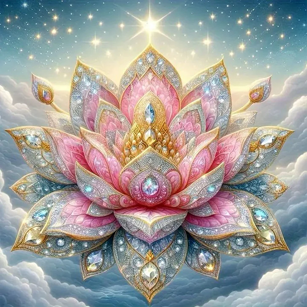 

5D DIY Полный круглый дрель Частичная AB Алмазная картина Набор лотоса Художественный декор 50x50 см Детские подарки Новогодние подарки Подарки для взрослых