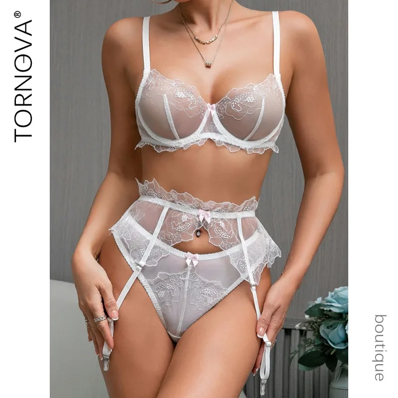 

Эротическое белье Tornova, сетчатая вышивка, цветочный прозрачный бант, декор в виде узла, лоскутное шитье, чистое желание, сексуальный женский интимный горячий бюстгальтер