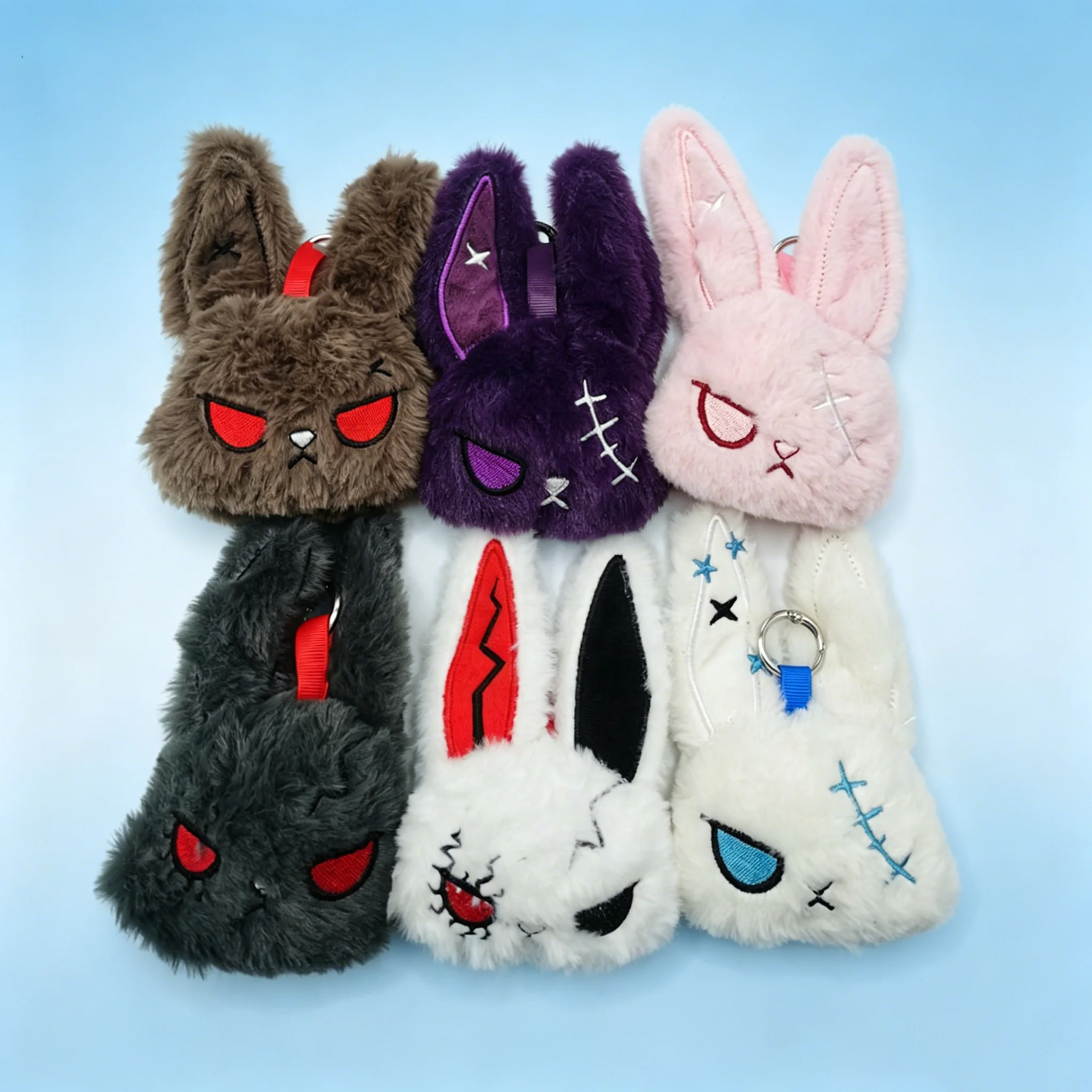 Halloween Gothic Rabbit Plush Keychain, Pendant For Bag, Car Ornament Keychain Gift For Boys And Girls