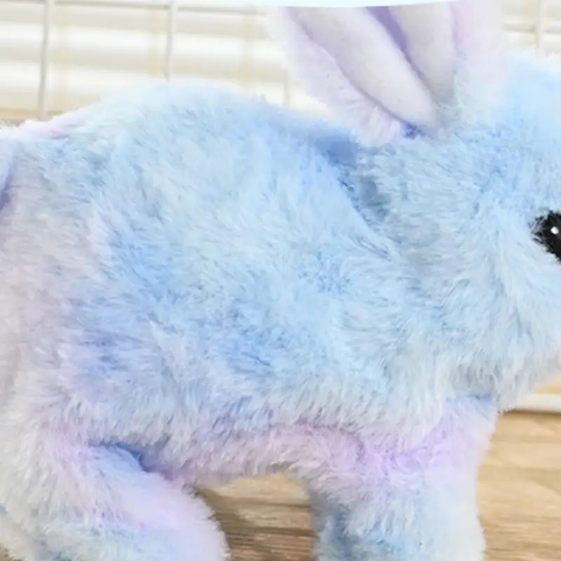 Conejo que camina de juguete, bonito conejo eléctrico, juguetes de peluche interactivos con sonidos y cuerda, muñeco de peluche de conejo animado, regalos de cumpleaños