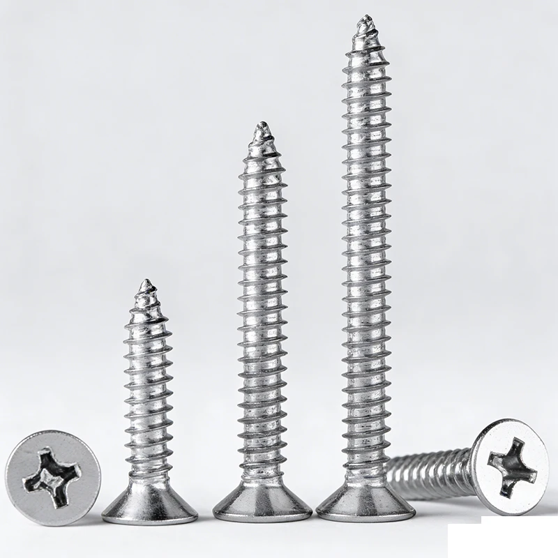304 Stainless Steel Phillips Countersunk Self-Tapping Screws Assortment Kit, Rustproof Durable Fasteners, Factory Direct