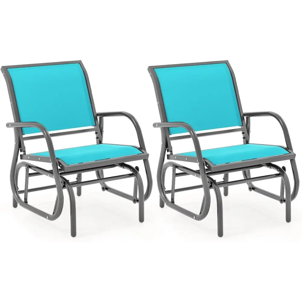 

Turquoise Double Swing Glider Chair: Comfortable Outdoor Patio Loveseat for Garden, Porch, Backyard, Poolside, Lawn