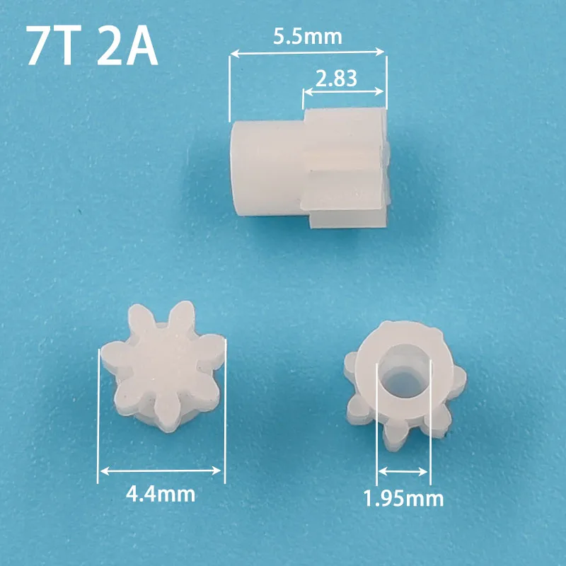 072A 0.5M Pinion Gears 7 Tooth Modulus 0.5 Plastic Gear 2mm Motor Shaft Fitting Parts Accessories 10pcs/lot