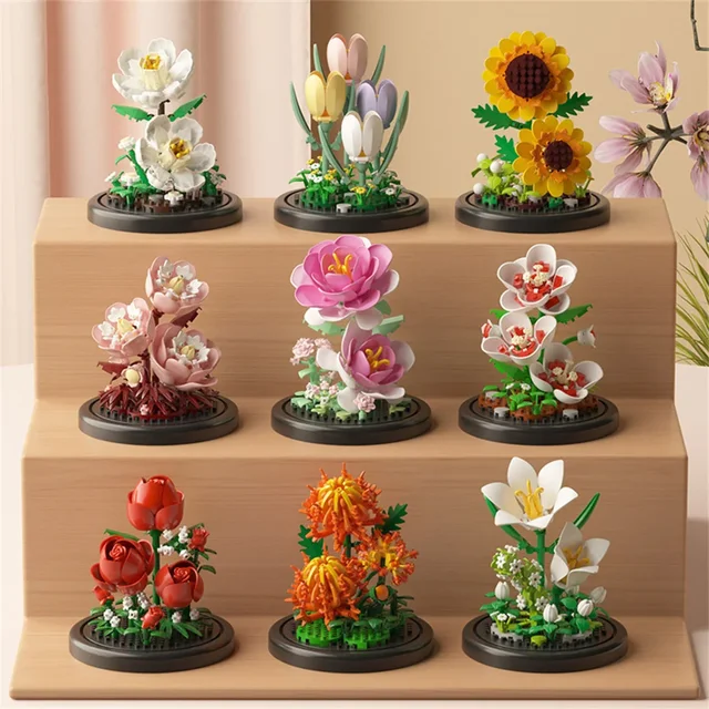 Eternal Flower Bouquet Bonsai Potted Plant Micro Building Blocks Model Home Decoration Puzzle Toys Kids Birthday Christmas Gifts 2 Eternal Flower Bouquet Bonsai Potted Plant Micro Building Blocks Model Home Decoration Puzzle Toys Kids Birthday Christmas Gifts 2