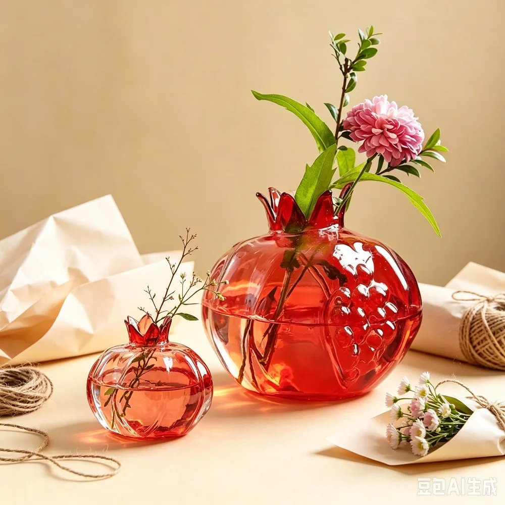 Glass Vase Creative Fruit Modelling Hydroponic Flower Arrangement Container Modern Home Desktop Living Room Kitchen Ornament