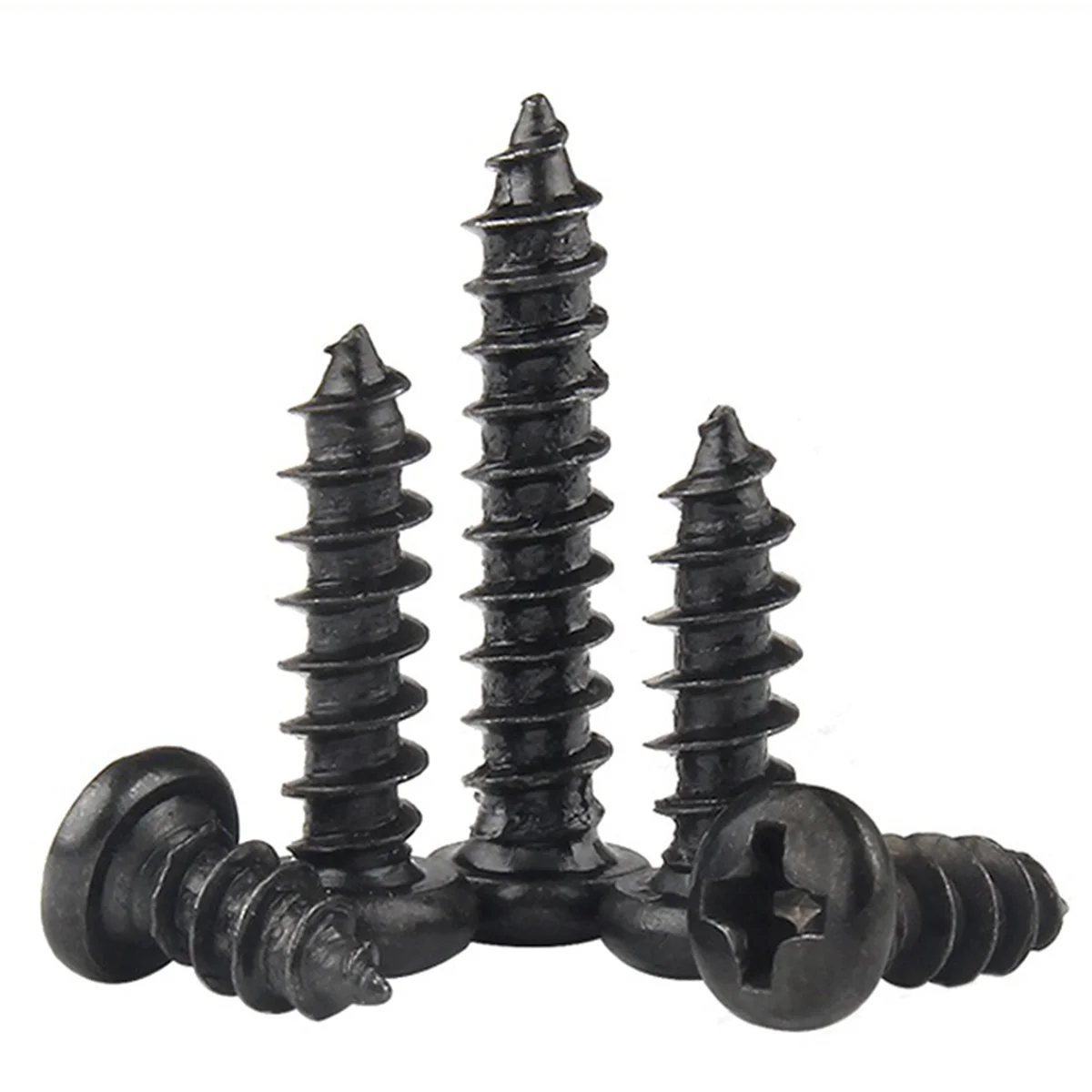 500pcsM3 Phillips head self-tapping screw set, black self-tapping screws, black screws for electronic products and DIY projects