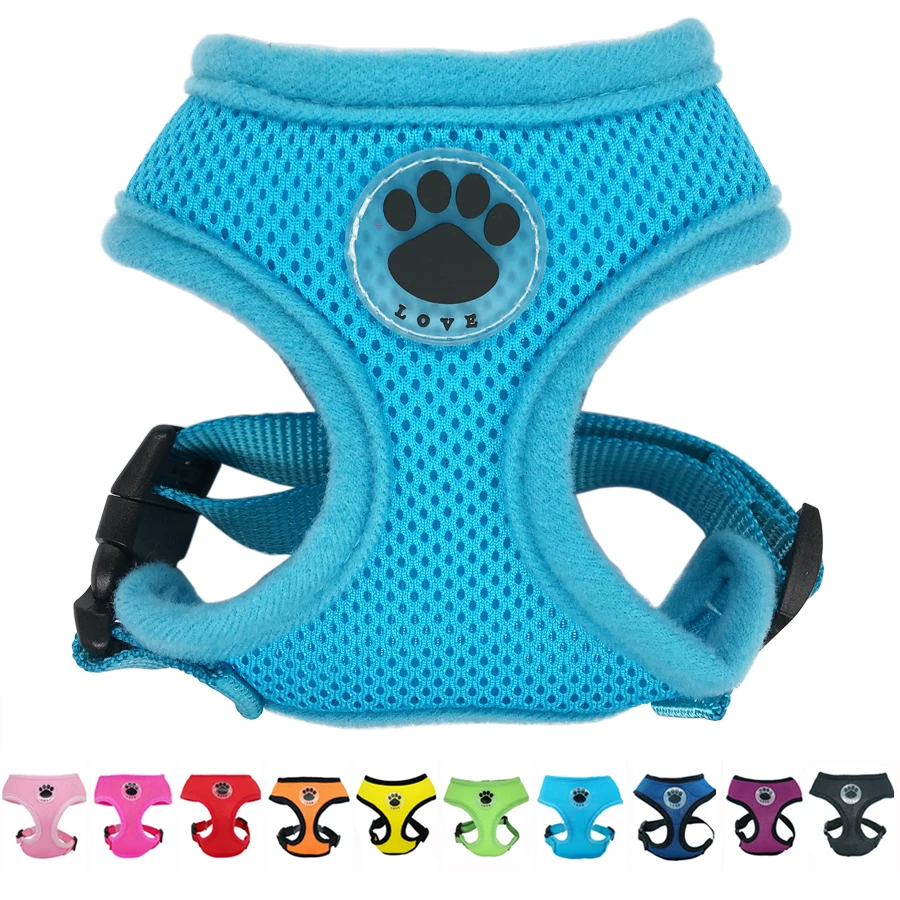 Paw Dog Harness Vest Breathable Adjustable For Puppy Small Medium Dogs Cat Collar Rope Outdoor Walking