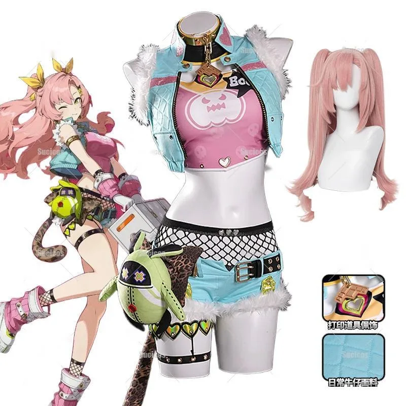 

Zenless Zone Zero Nicole Demara Cosplay Costume Wig Cunning Cutie New Skin Uniform Cunning Hares Women Girls Halloween Costume