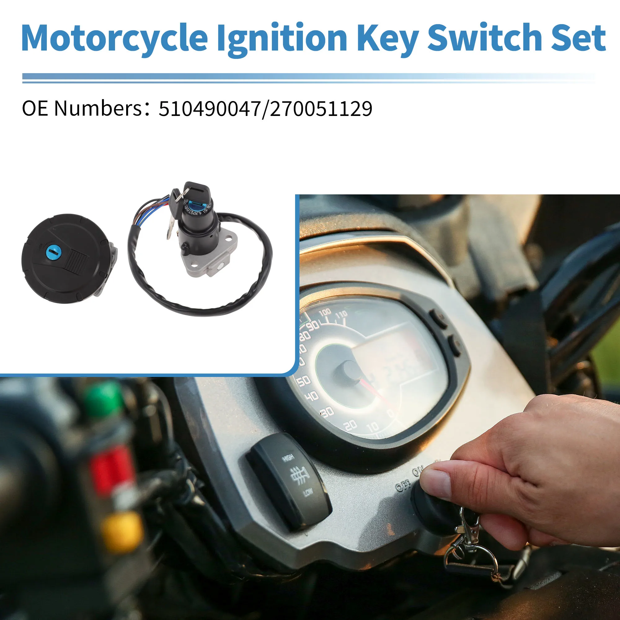 

Переключатель зажигания UXCELL №510490047 для Kawasaki KLR 650 1987-2018, 1 комплект