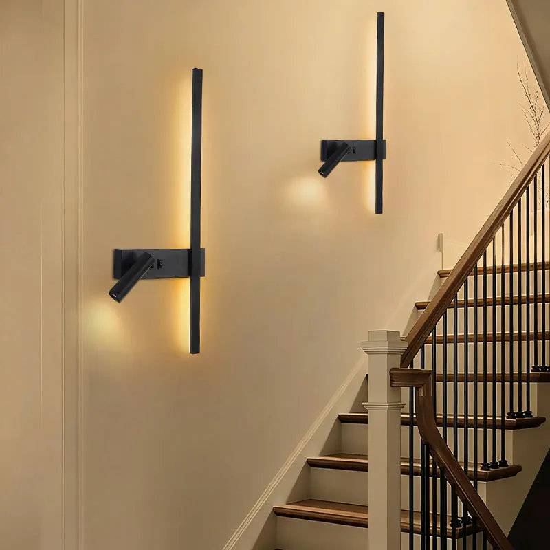 Bedroom Independent Switch LED Wall Lights Wall Sconce with Spotlight Hardwired AC85-265V Indoor LED Wall Lamps Intetior Lamps
