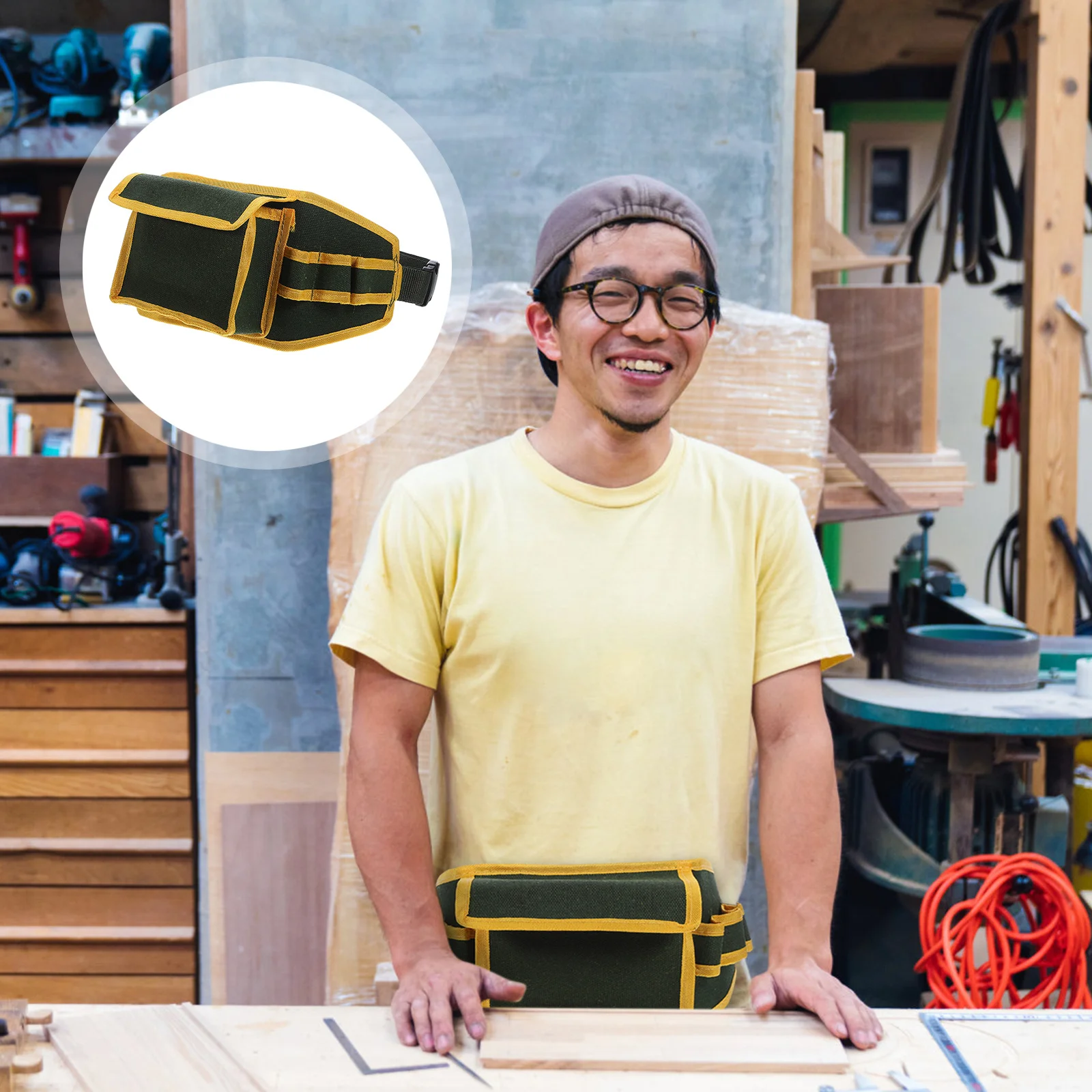 متعددة الوظائف كهربائي الخصر الأصفر أكسفورد القماش سعة كبيرة أداة حقيبة حامل الأكياس العمل فائدة الحقيبة