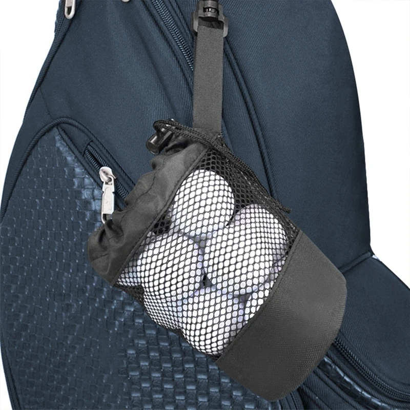 Multipurpose Golf Ball Organizer for 20 Balls Drawstring Golf Ball Pouch Carrying Portable Holder Nylon Mesh for Fitness Sport