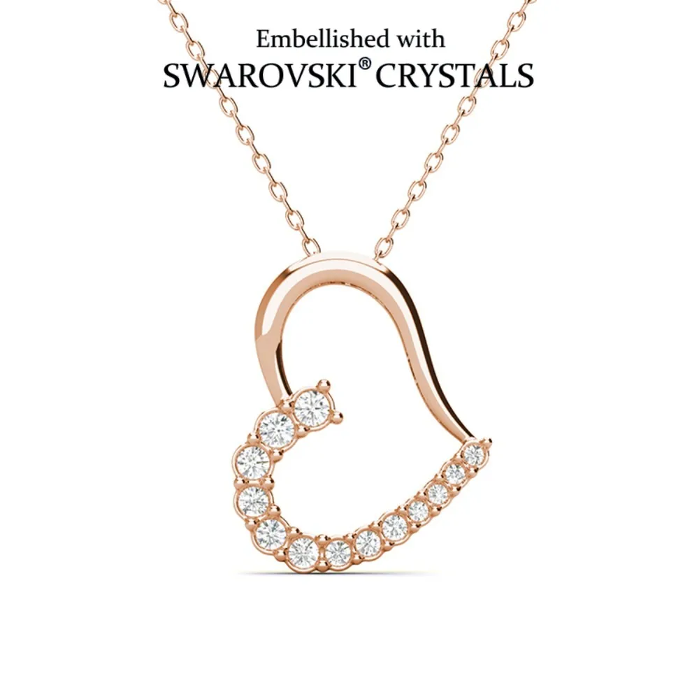 

Daisini Асимметричное ожерелье в форме сердца для женщин, украшенное кристаллами Сваровски, покрытое розовым золотом, подарок на День святого Валентина для свиданий