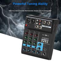 Senmi F-4A 4 Channel Professional Audio Mixer Console Mini Mixing DJ Console For Podcast Karaoke Live Streaming