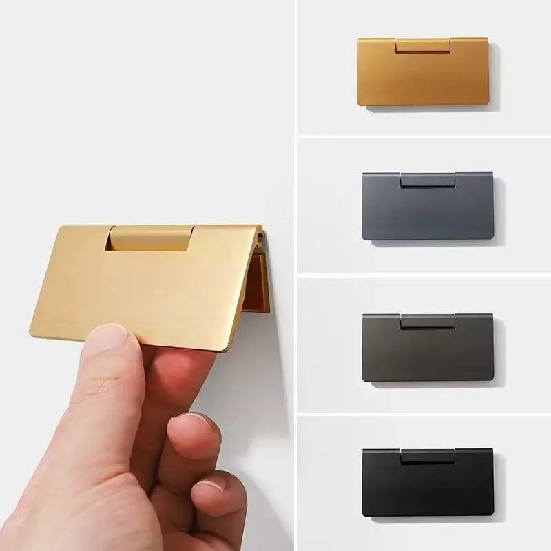 Simple Hidden Invisible Tatami Door Knobs Pull Aluminum alloy Cupboard Wardrobe Drawer Kitchen Cabinet Handles For Furniture