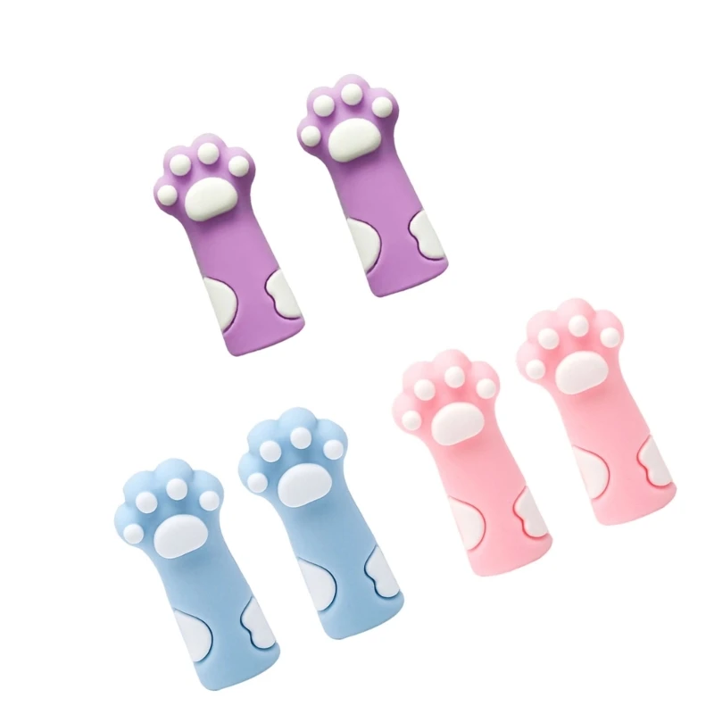 6 ชิ้นการ์ตูนแมว Claw ดินสอหมวกเคี้ยวซิลิโคนดินสอ TIP Protector ครอบคลุมสำหรับเด็กนักเรียนรางวัล Dropship