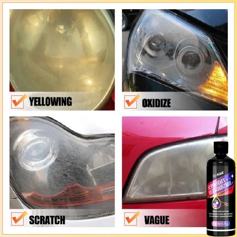 Car Headlight Restoration Polishing Kits AIVC-M Headlamp Repair Cleaning Remove Oxidation Auto Anti-Scratch Detailing Cleaning