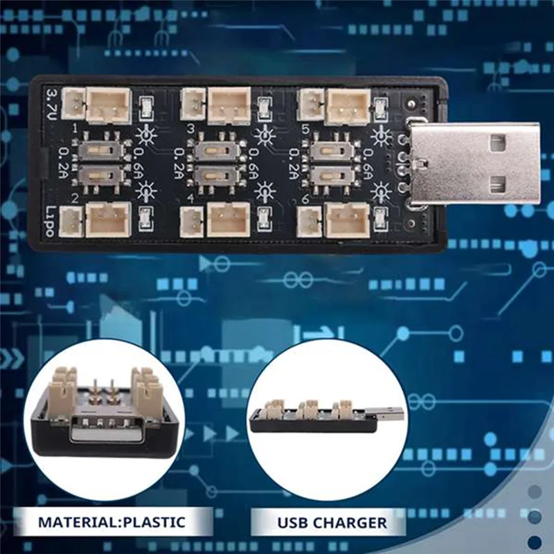 

B34B-набор из 2 6-канальных плат для зарядки аккумулятора Lihv Lipo от USB до 1S, 5 В, 2 А для устройств с дистанционным управлением