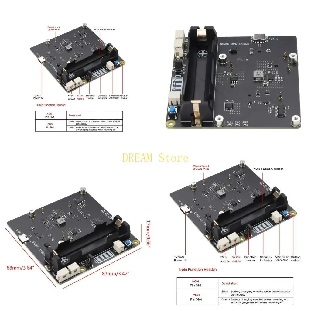 X703 V1.2 UPS HAT 18650 Backup Battery Power Supply Management Expansion Board Best Sale
