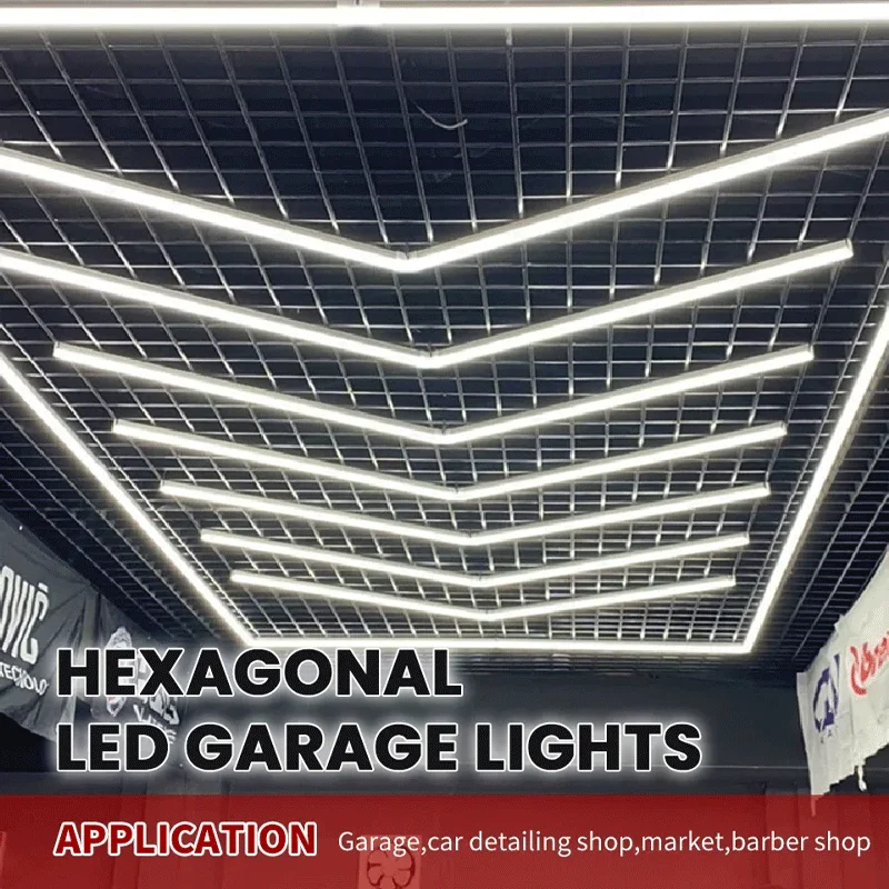 Honeycomb Led Light Garage Light Hexagon Led Lamp Led Tube Ceiling Lighting for Auto Car Body Repair Workshop Customized
