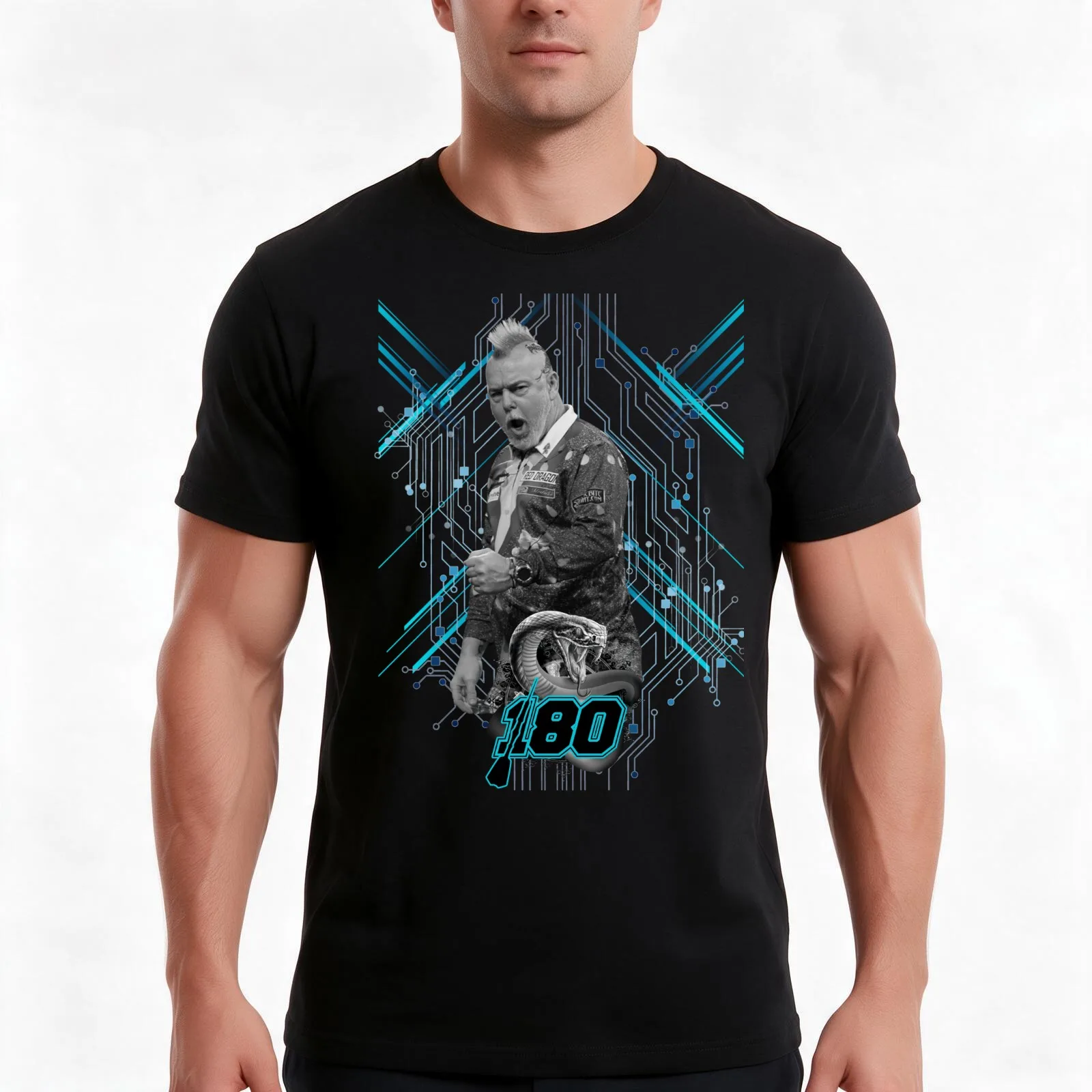Peter Wright Snakebite T-Shirt, Summer Casual Cotton Tee, Oversized Streetwear Tops, Vintage Graphic Print, Unisex Men Women