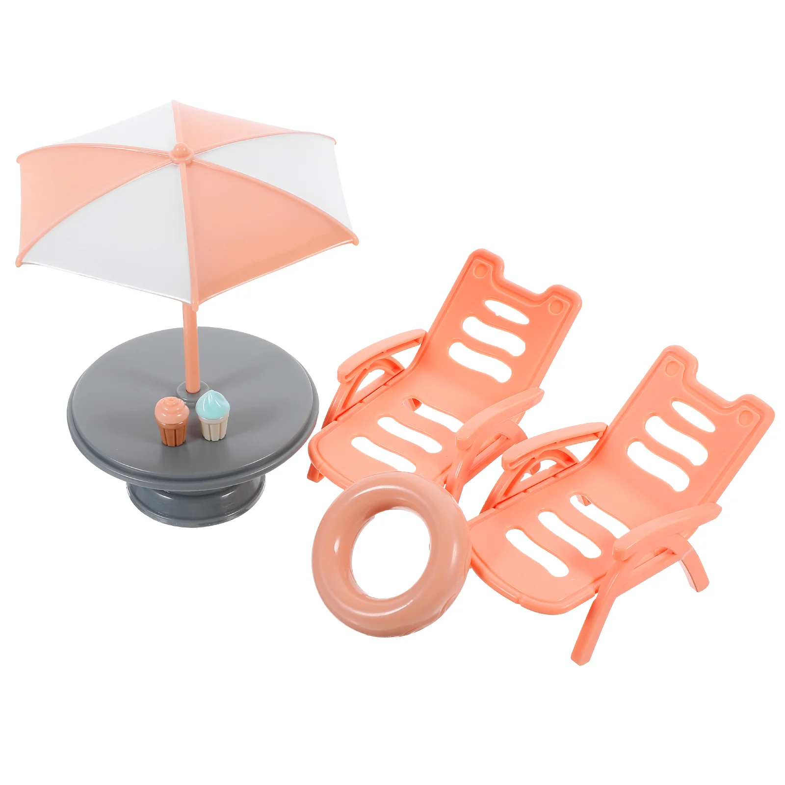 Beach Chair Set Kids Toys Decor for Bedroom Sandbox House Ornament Accessory