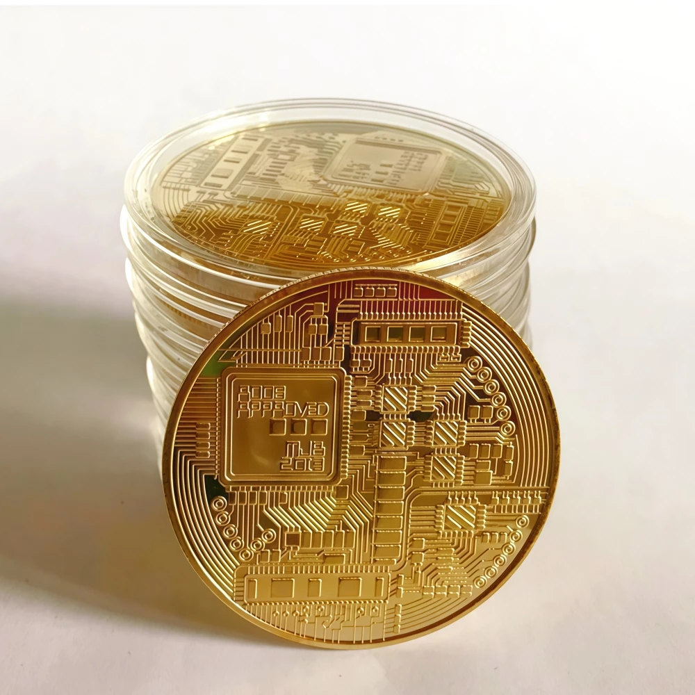 1/3/5/10 قطعة 4 سنتيمتر معدن مطلية بالذهب بيتكوين جمع الفن جمع الهدايا التذكاري المادي كاسيوس بت BTC التقليد العتيقة