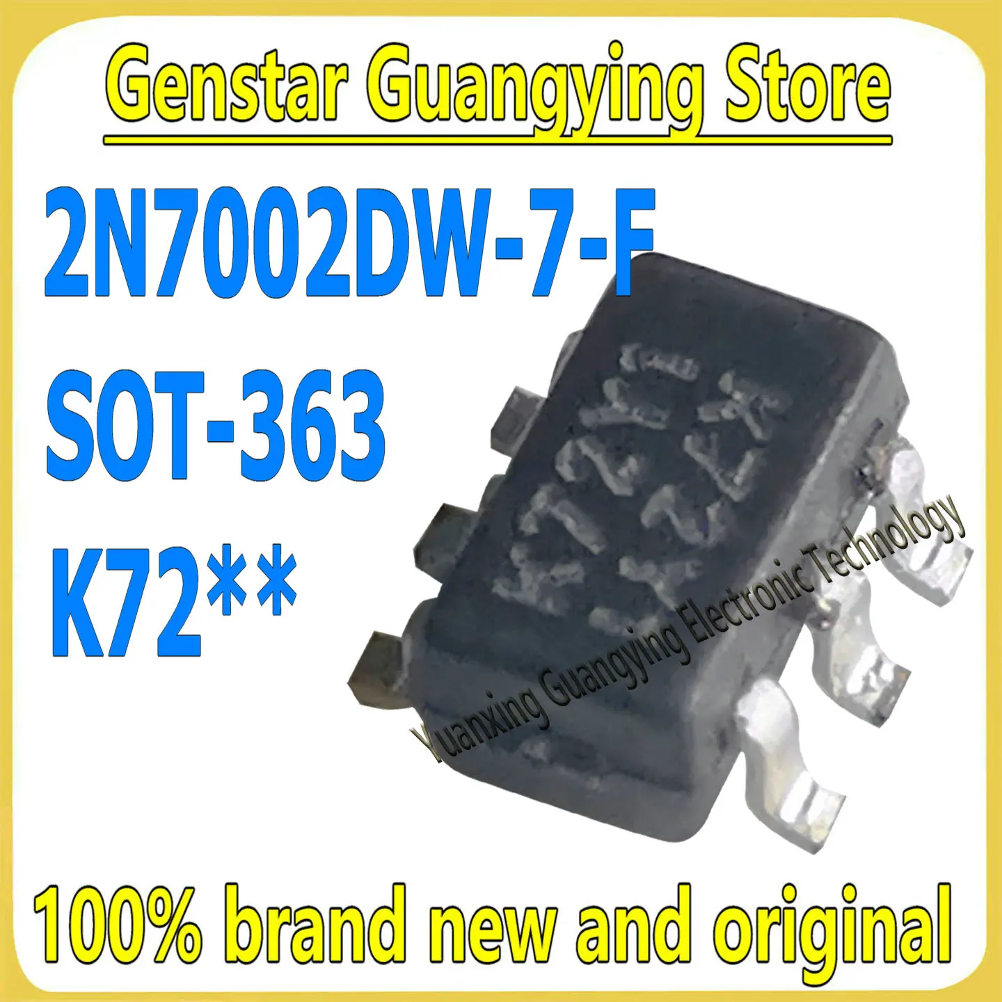 (20 pieces) 2N7002DW-7-F Part Number: K72 SOT-363 Dual N-Channel 60V 230mA MOSFET Field-Effect Transistor 100% Brand New