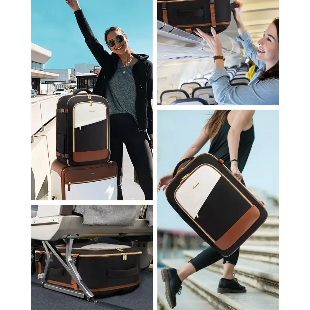 مجموعة أمتعة مكونة من 5 قطع: حقيبة ظهر متدحرجة سعة 22 40 لترًا، حقيبة سفر معتمدة من 20 TSA مع عجلات للسفر