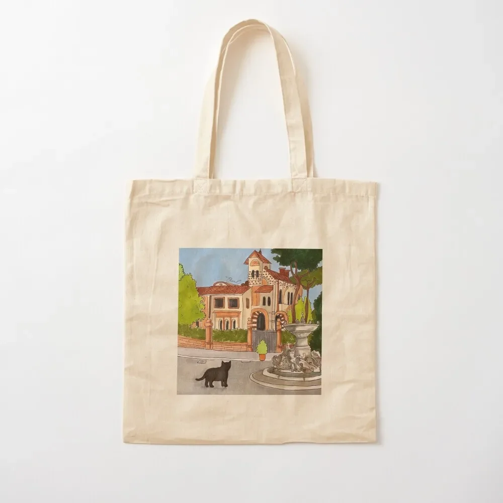 Journal of a Cat in Rome - Coppedè Tote Bag bags luxury women bags for women canvas shopping bag reusable shopping bags Tote Bag