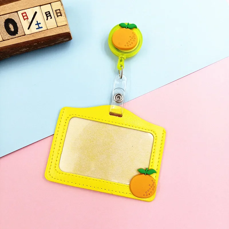 Imagem -06 - Cartoon Working Permit Case pu Leather id Tag Nome Badge Holder Bonito Retrátil Badge Reel para Enfermeira Staff Pass Work Card