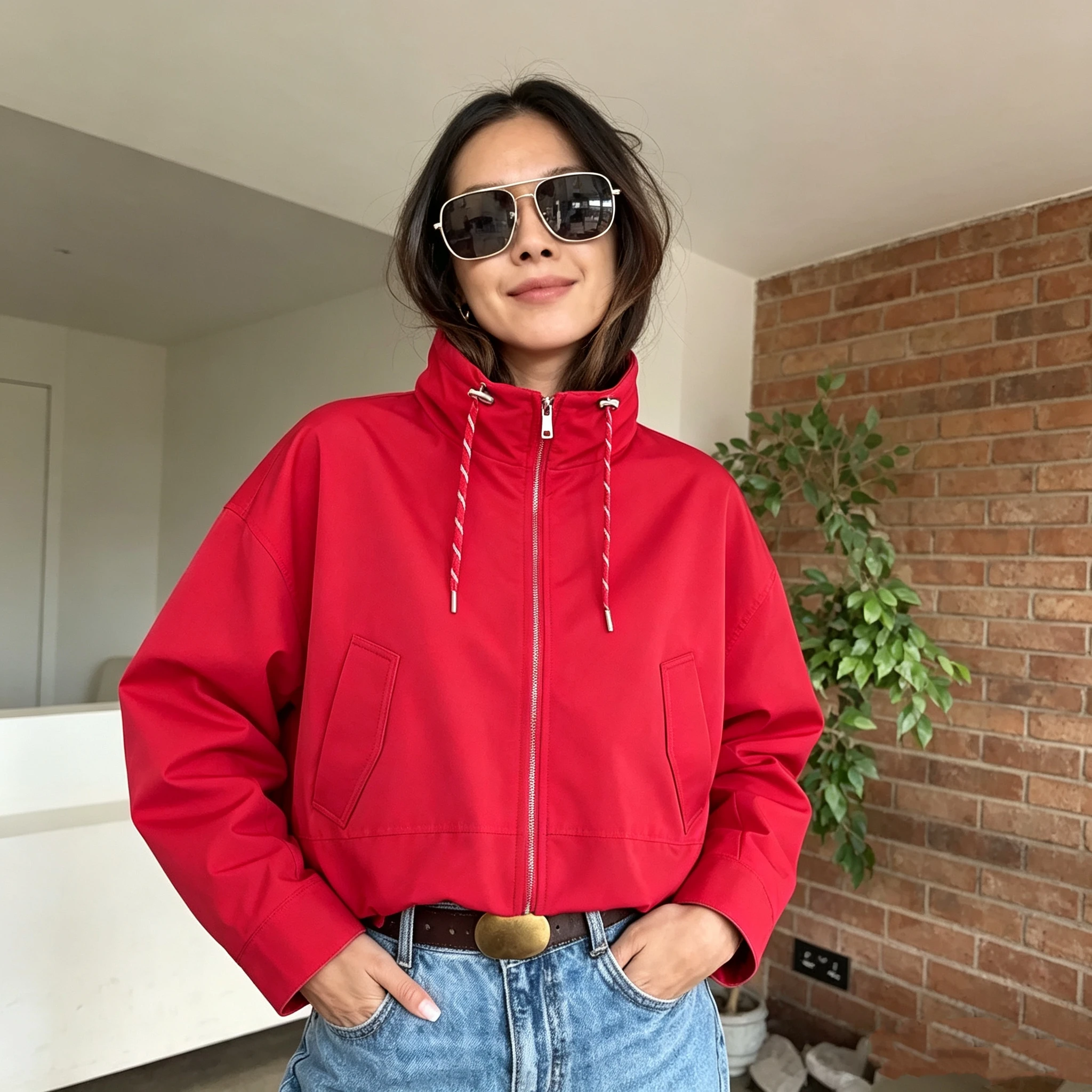 Guobioziy Women's Jacket 2026 Early Autumn New Arrival Fashion Long-Sleeve Stand Collar Windbreaker Loose Cotton Coat