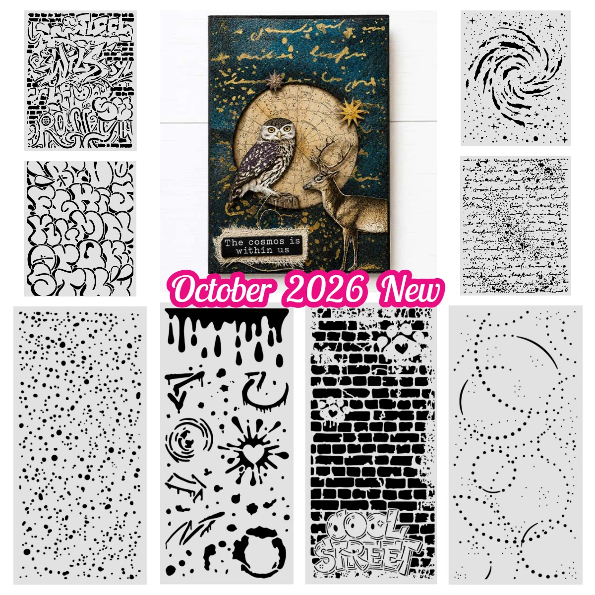 October 2026 Pop Art Graffiti Spots Pattern Cool Street Bricks Handwriting Metal Cutting Dies Stencil Scrapbook Diary Decoration