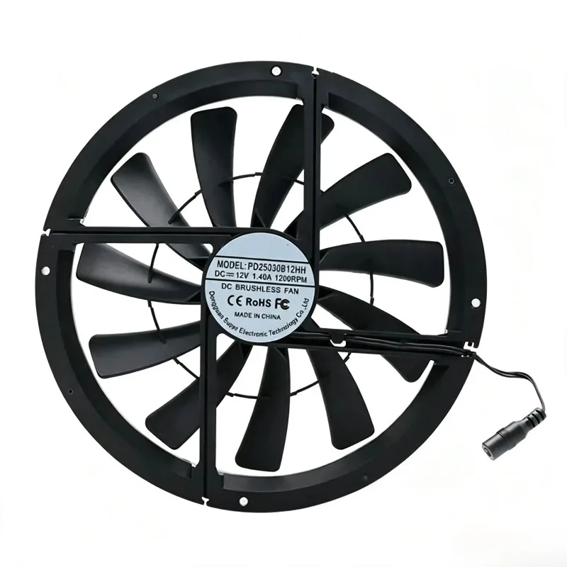 25cm 12V High Airflow Ventilation Fan Reversible Air Exhaust Cooling Fan For RV Cabin Pet House Cabinet Vent Use