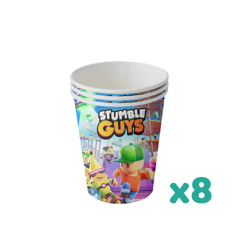 Stumble Guys decoraciones de fiesta de cumpleaños, suministros temáticos de juego, pancarta, tazas, platos para niños