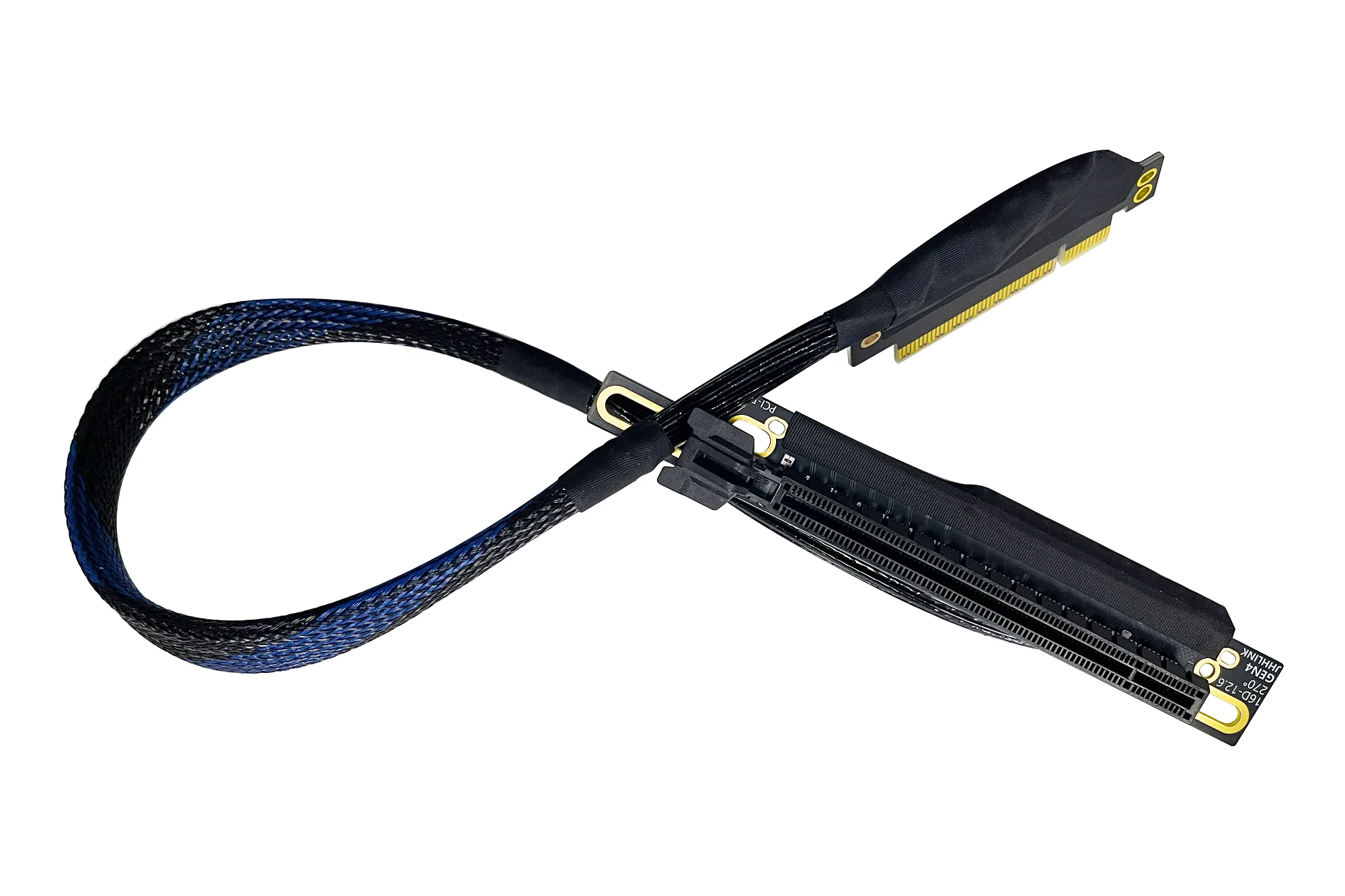 PCIE 4.0 X8 para X16 Riser Cable Adaptador de servidor AI esquerdo direito integrado com manga