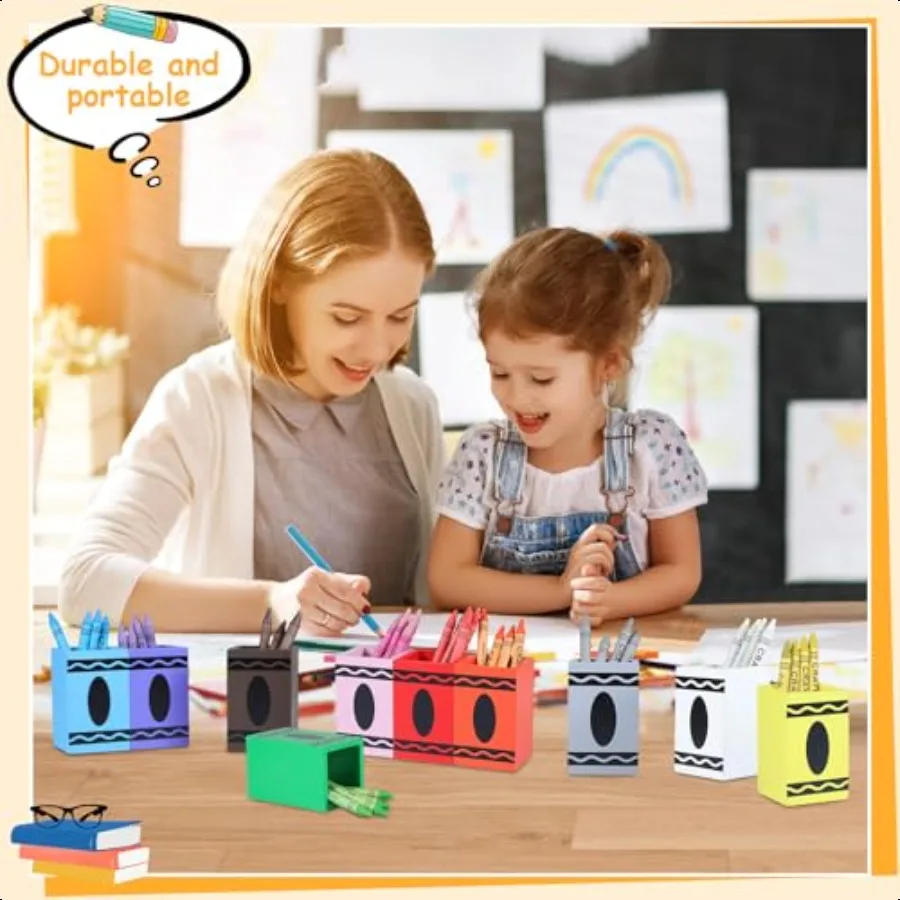 11 Pcs Pencil Dispenser for Classroom Craft ply Organizer Wooden Colored Pen Holder Crayon Dispenser for Back to School for Cla