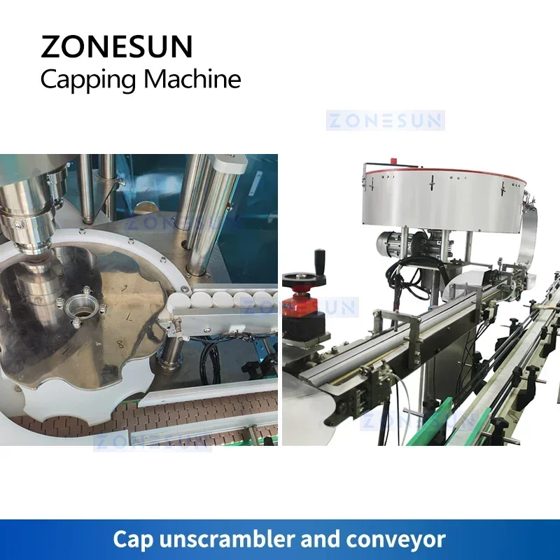 Picture 6: ZONESUN ZS-XGFX-6G Automatic Screw Capping Machine Rotary Turret Star Wheel Bottle Jar Unscramble