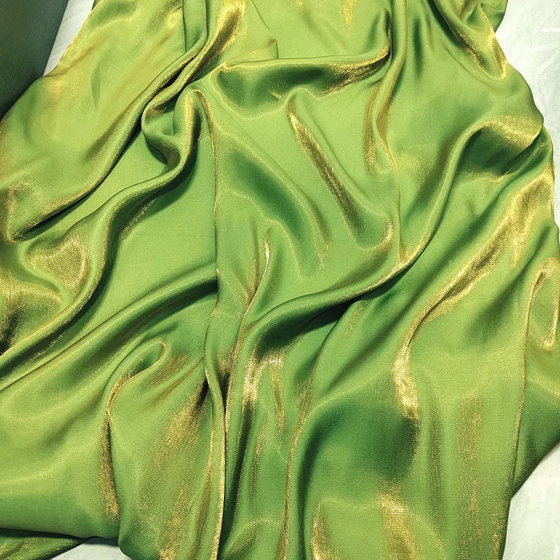 1M Glossy Silk Gradient Fabric Polyester Holographic Gradient Shiny Fabric For Diy Sewing Hanfu Dress Tablecloth Background