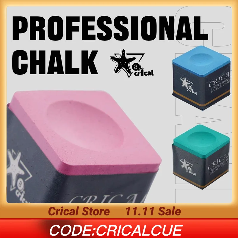 

Crical Billiard cue Chalk with 9 pcs S/M/H blue/green/pink for carom pool snooker cue chalk Billiard Accessories